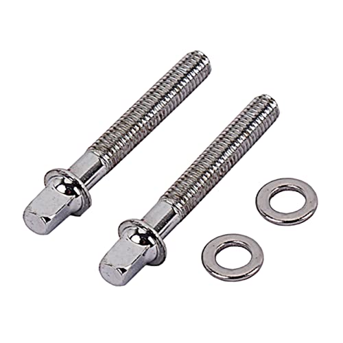 Mikinona 2Pcs Tie Rod Screws Drum Tension Screws Marching Bass Drum Drum Parts Snare Bracket Roller Drum Lug Mounting Screws Mounting Screws With Washers Drum Accessory Silver Floor #TOP6
