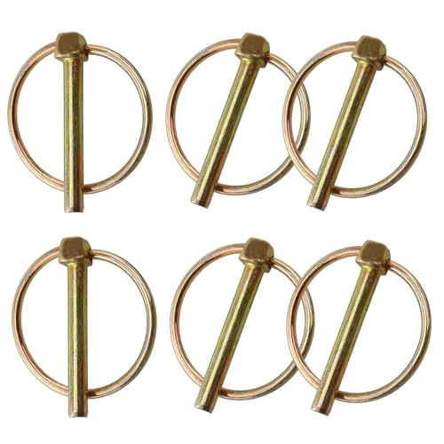 Perni a scatto pieghevoli 5mm x 45mm, Perni a scatto rotondi 6 pezzi, Perno di sicurezza zincato con supporto a molla, Bulloni di sicurezza, Per rimorchi, trattori, bicicletta, barca