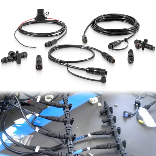 yourour 124-69 NMEA Network Starter Kit,NMEA 2000 Node Terminators, NMEA2000 Connection with T Connector Replace OEM 124-69,Compatible with Lowrance N2K-Exp-Rd-2 Network Starter Kit