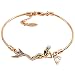 FC JORY Rose Gold Plated CZ Crystal Mermaid Bangle Charm Bracelet