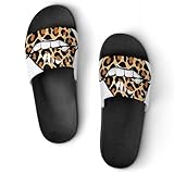 VYJLOO Chanclas Mujer Boca De Leopardo Sandalias Baño Piscina Playa Zapatillas Casa Pantuflas Slide
