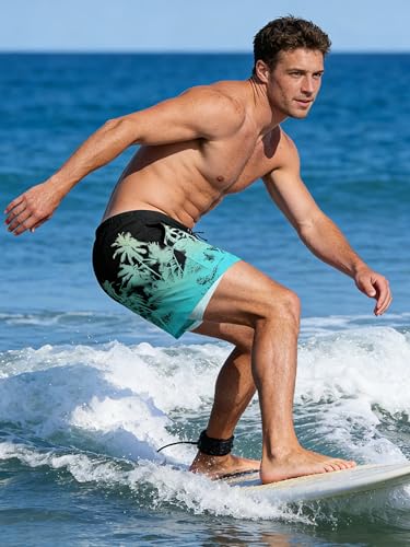 Image of Cozople Mens Swim Trunks 5.5 inch Compression Liner Swim Shorts Boxer Brief Lined Quick Dry Bathing Suit Swimwear