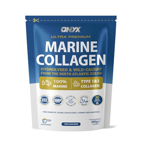 Onyx Marine Collagen Powder 10000mg Type 1 & 3, Wild-Caught Arctic Cod, for Women & Men | Skin, Hair, Muscles, Joints, Bones & Gut Health, Unflavoured