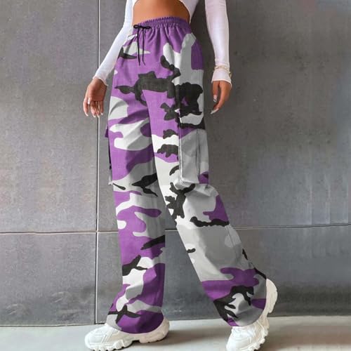 Hvyesh Camo Cargo Pants for Women, Long, Baggy, High Waisted, Tall, Y2k, Womens Casual Pants Trendy 2025, Teen Girls Clothing2