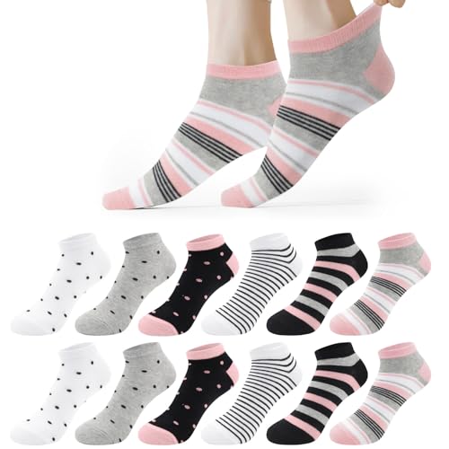Libella 12 Paar Sneaker Socken Damen 35-38 Bunte Baumwolle...