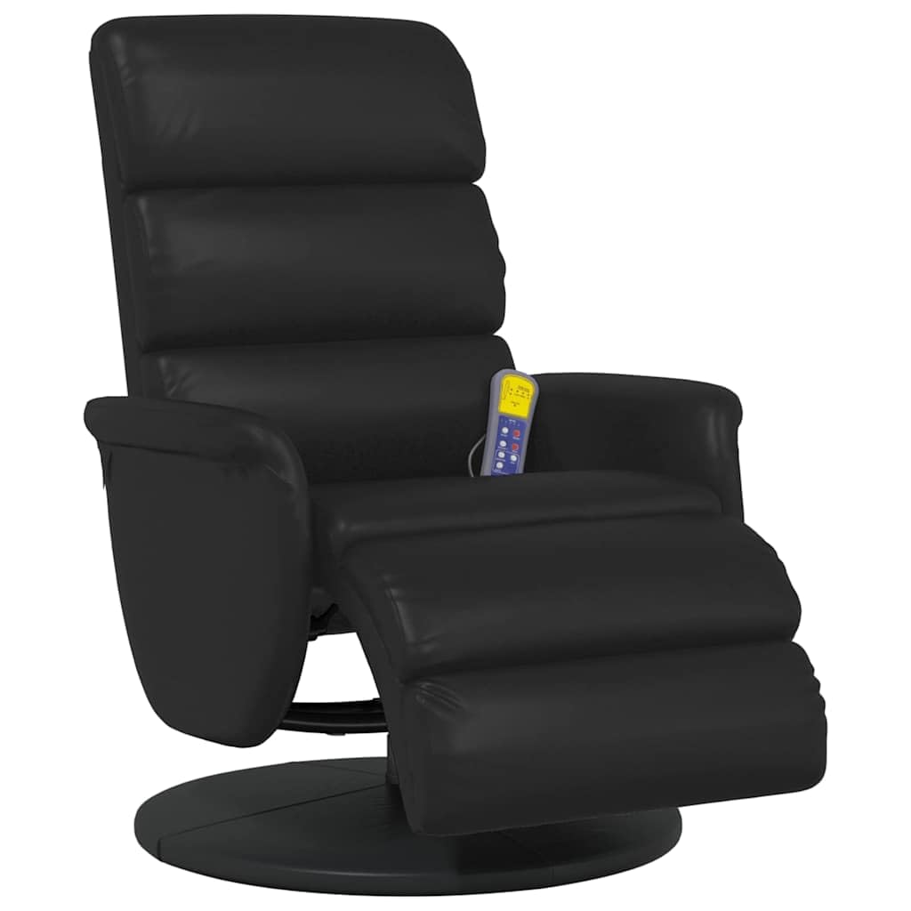 Fauteuil canapé Relax électrique motorisé inclinable pivotant Ajustable Noir en Simili Cuir, Repose Pied, télécommande, Salon Chambre Bureau