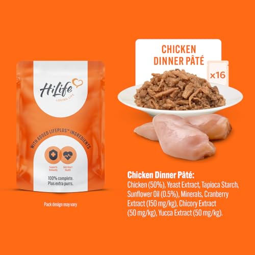 HiLife It's Only Natural Cat Pouch Multipack The Big Chicken One In Jelly 32x70g - Image 3