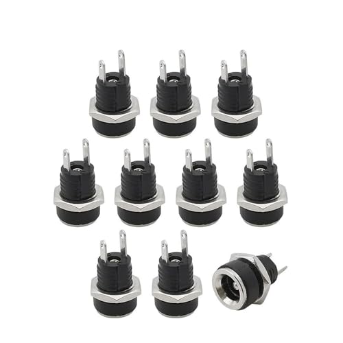 Prise Jack DC 5.5x2.1mm alimentation femelle DC022B embase de panneau 2 broches à souder x10