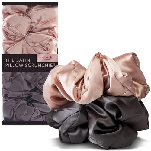 Kitsch Satin Hair Scrunchies for Women, Softer Than Silk Scrunchies
