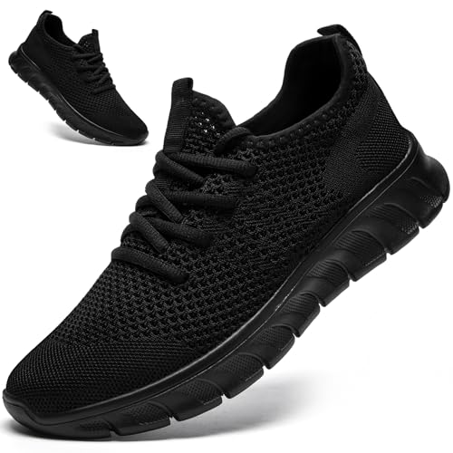 ZMBCYG Running Shoes Women Tennis Sneakers Slip On Walking Black Gym Athletic Non Slip Workout Sports Lightweight Breathable Soft Comfortable Shoes Womens Black Size 7