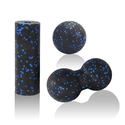 Set di 3 Palline Fasciali, Sfera, Rullo e Palla Arachide in EPP, per Sollievo dalla Tensione e Rilassamento Muscolare, Massaggio di Collo, Schiena, Spina Dorsale, Ideale per Yoga, Fitness