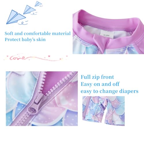 Image of UMELOK Baby Girl One Piece Swimsuit Infant Rash Guard Bathing Suit