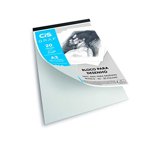 Bloco de Papel para Desenho A3 200G 20 folhas, CIS