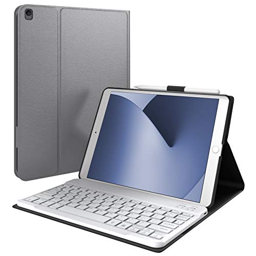 YEKBEE iPad 10.2 8th 7th Generation Case with Keyboard, Detachable Wireless Keyboard, Pencil Holder Folio Cover for iPad 10.2 inch 2019/2020, iPad Air 3, iPad 10.2 Keyboard Case (Space Gray)… by YEKBEE - Used condition - US$62.37