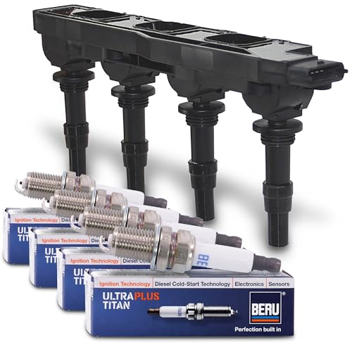 BESTPRICE 4x Zündkerze UPT2, 1x Zündspule Kompatibel mit: OPEL ASTRA G Cabriolet, ASTRA G Caravan, ASTRA G CC, ASTRA G Coupe, ASTRA G Stufenheck, ASTRA H, ASTRA H Caravan, ASTRA H GTC, ASTRA H TwinTop