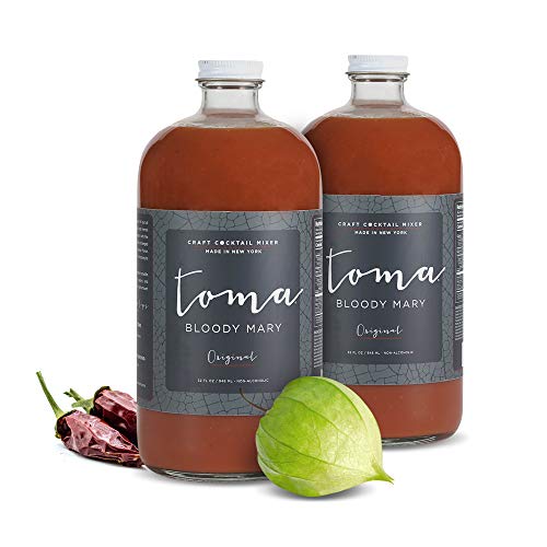 Bloody Mary Mix Original, Gluten Free, Low Carb, Keto Friendly, Low Sodium, Premium Cocktail Mixer, 32oz Bottle, Pack of 2 - Toma