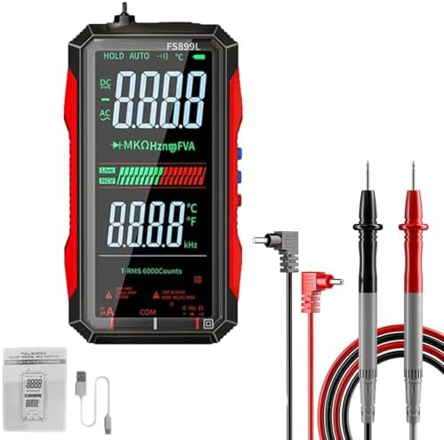 Digital Multimeter - USB Rechargeable, FS899L Large Color Screen ...