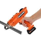 12V Elektrische Rebar Bindemaschine, Automatisches Handgerät zum Binden von Bewehrungsstählen 8-34mm Kabellos Akku Betonstahl Binde Werkzeug Orange Baustelle Industrie