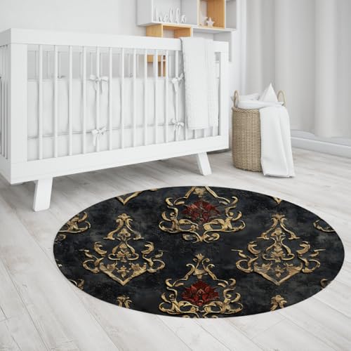 Tapis traditionnel oriental rond à poil bas de qualité supérieure - 4
