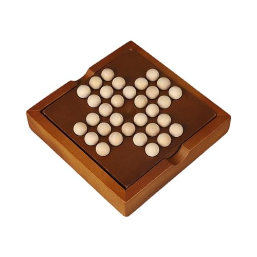 EHJRE Solitaire Brettspiel Aus Holz, Klassisches Pädagogisches Familienspiel für Teenager Und Kinder