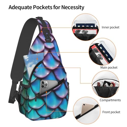 Bolsa de Pecho Sling Estampado Escamas para Viaje miniatura 4