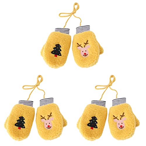 3 Pairs Warm Winter Lovely Full Finger Gloves Knitted Mittens Christmas Decorations Gifts Ornaments #TOP25
