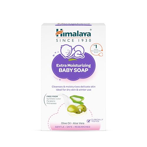 Image of Himalaya Extra Moisturizing Baby Soap for Dry Skin | B3G1-125g Helps Lock In Moisture With Aloe-Milk Moisture Complex of Almond & Olive Oil | Clinically Tested | No. 1 Doctor Recommended Brand