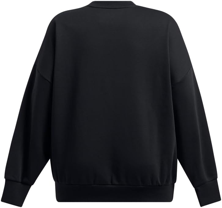 Under Armour Women Rival Fleece Oversized Crew, (001) Black / / White, 1X - Image 2