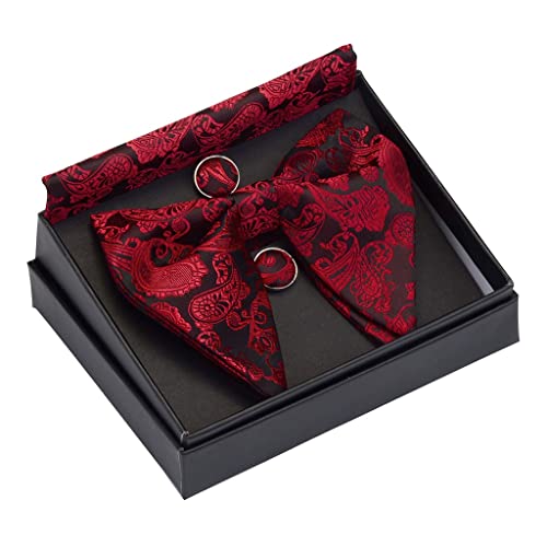 Set de pajarita para hombre con pañuelo y gemelos