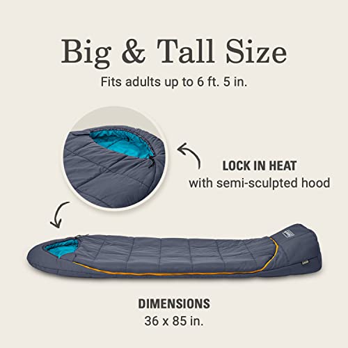 Coleman Big Bay Mummy Sleeping Bag, Cool-Weather 0°F/20°F/40°F Camping Sleeping Bag For Adults With Foot Ventilation And Compression Stuff Sack, Big & Tall #TOP1