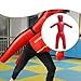 rockible Grappling Training 110cm Height Unfilled Sturdy Mannequin Multiuse Practical Training Prop Taekwondo PU Punching, Red