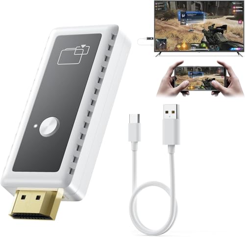 Wireless HDMI Display Dongle Adapter 1080P, Wireless HDMI Transmitter and Receiver 2-in-1, Plug & Play, Screen Mirroring Extender from iPhone Android Laptop to HDTV Projector for AirPlay Miracast DLNA