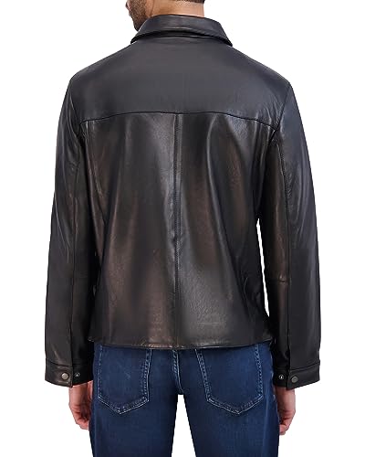 Cole Haan Men's Lambskin Shirt Collared Jacket3