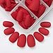 LoveOurHome 240pc Round Almond Press on Nails Short Fake Nails Red Acrylic Nails Press on False Nails Short Press on Nails Almond Artificial Fingernails with Nail Glue Tabs File for Women Gilrs