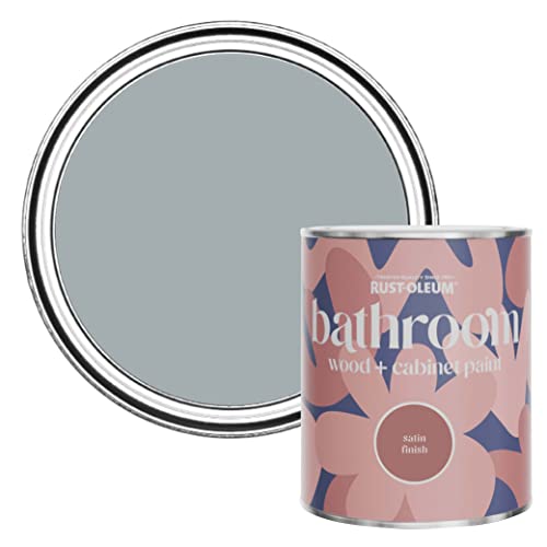 Rust-Oleum Grey Moisture Resistant Bathroom Wood and Cabinet Paint in Satin Finish - Mineral Grey 750ml