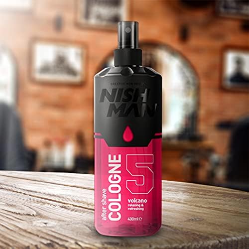 Nish Man After Shave Cologne Volcano  Nishman Relaxing Refreshing After Shaving Spray Lotion Kolonya for Men  Contains Orange Blossom, Lemon, Heliotrope and Amber Fragrance 400ml (Volcano)
