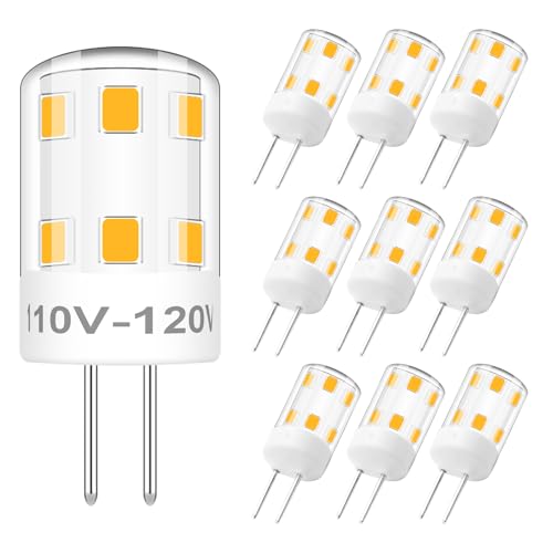 TRIJZHOU G4 LED�d�� AC110-120V (��d��12V�ł͂���܂���) 2W���� 30W�n���Q�� 200LM �E�H�[���z���C�g 3000K �����@�\�t�� G4 �o�C�s���x�[�X �i��/�L���r�l�b�g��/�Ő����C�g/�p�X���C�g�p 10�p�b�N