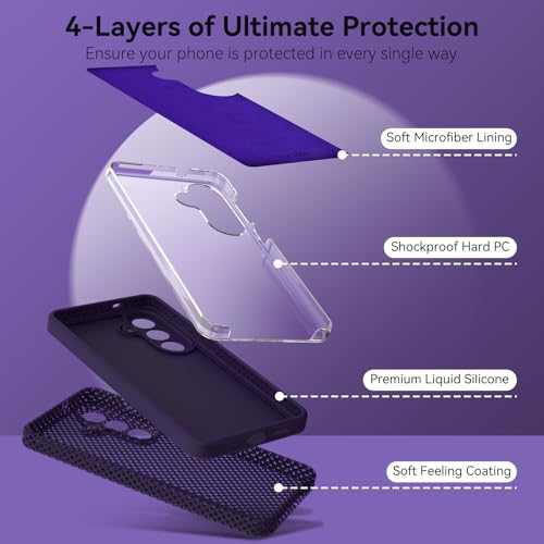 Varikke for Samsung Galaxy S26 Case, Liquid Silicone Upgrade [Camera Protection] [Anti-Scratch Microfiber Lining] Slim Soft Touch Gel Rubber Full Body Protective Phone Case, Dark Purple by Varikke - Used condition - Image 5