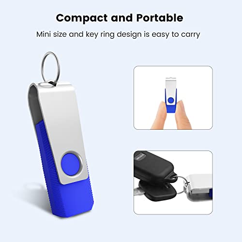 Raoyi 10 Pack 8Gb Usb Flash Drive, Usb 2.0 Swivel Metal Memory Stick Thumb Drives Pen Drive Jump Drive For Data Storage (4 Mixed Color) #TOP3