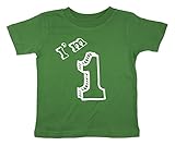 I'm 1 T-Shirt - One Year Old Birthday Party (18 Month, Lime Green)