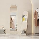 Arched Mirror Full Length, Upgraded 16"x59" Body Wall Mirrors with Shatter-Proof Glass, Floor Standing, Hanging or Leaning, Tall Arch Mirror with Stand Aluminum Alloy Frame for Bedroom Cloakroom