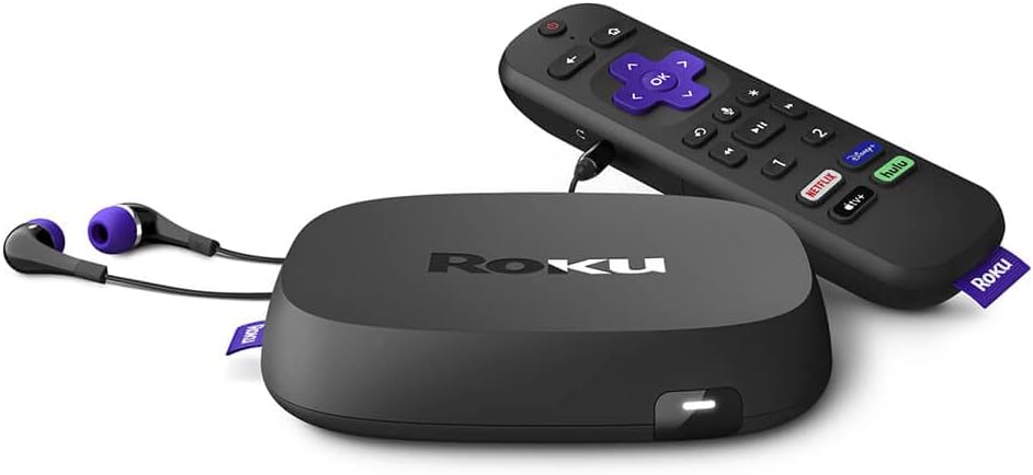 - Roku Ultra 2020 | Streaming Media Player HD/4K/HDR, Bluetooth Streaming, andRoku Voice Remote with Headphone Jack and Personal Shortcuts, includes Premium HDMI Cable (Renewed)