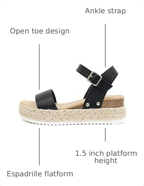Image of Soda CLIP ~ Women Open Toe Ankle Strap Platform Espadrille Sandal