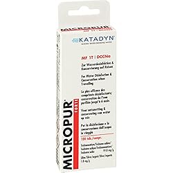 Katadyn Micropur Forte MF 1t tabletas de purificac...: Utiliza iones de plata y cloro Tiempo de contacto: 30 min para las bacterias y los virus 2 h de Giardia en el agua clara. 100 Tabletas 1 tableta = 1 Litro Periodo de validez: 5 años