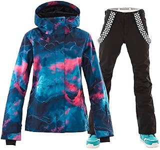 Women's Waterproof Windproof Ski Jacket Snowboard Jacket and Bib Suit