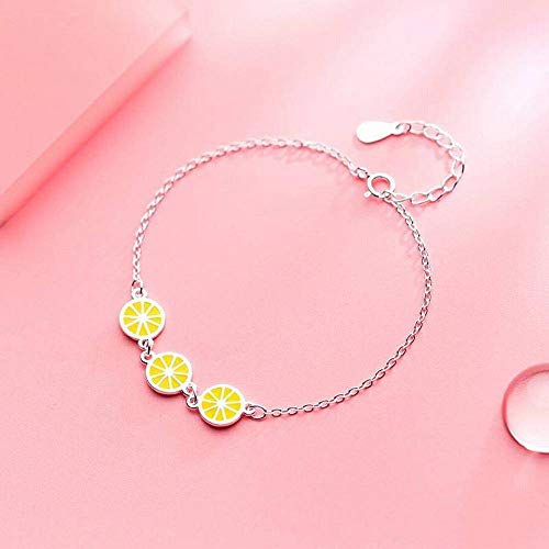 Thumby S925 Silber Armband Damenmode Sommer Zitrone Armband Temperament Persönlichkeit Obst Armband, S925 Silberarmband, Einheitsgröße Cover