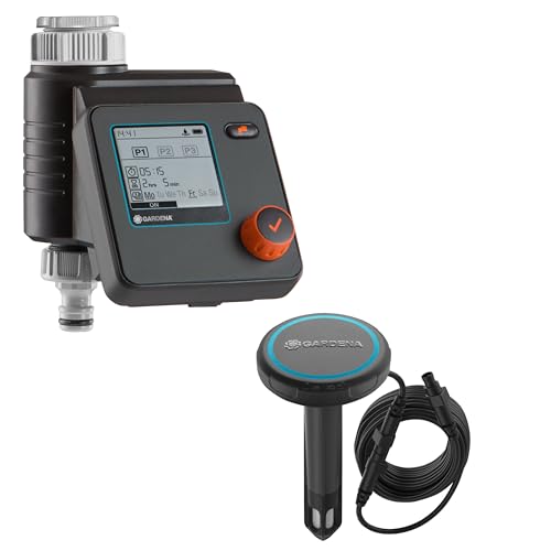 Gardena Kit Water Control Select con Sensore di Umidità del Terreno, Attacco Rubinetto da 26.5 mm, G 3/4, Adattatore 1-3/4, Adattatore 3/4-1/2