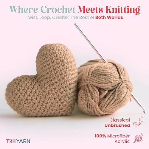 Image of Yarn for Crocheting & Knitting - 2 Skeins (2x383 Yds) (105369 - Cookie) - 100% Microfiber Acrylic for Craft Projects