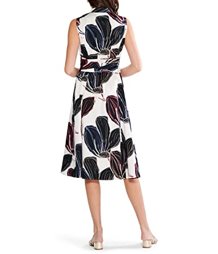 NIC+ZOE Stamped Flowers Sleeveless Shirt Dress #TOP23