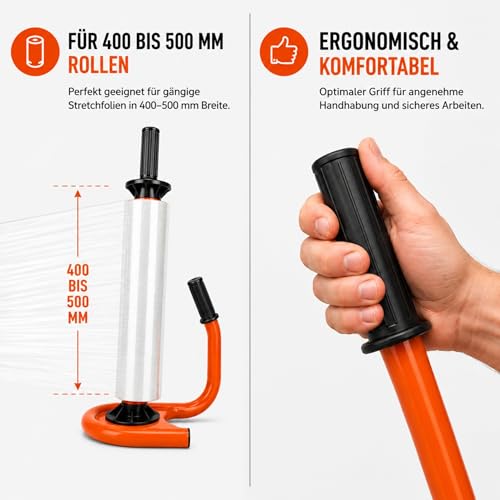 Freiziel® Stretchfolien Abroller Profi 450-500 mm orange Metall SRT